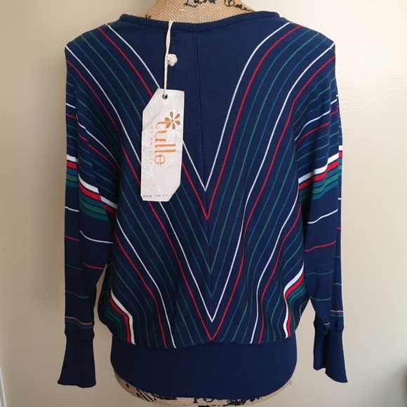 Tulle Dolman Sleeve Striped Sweater - Only XS left - Picture 6 of 8